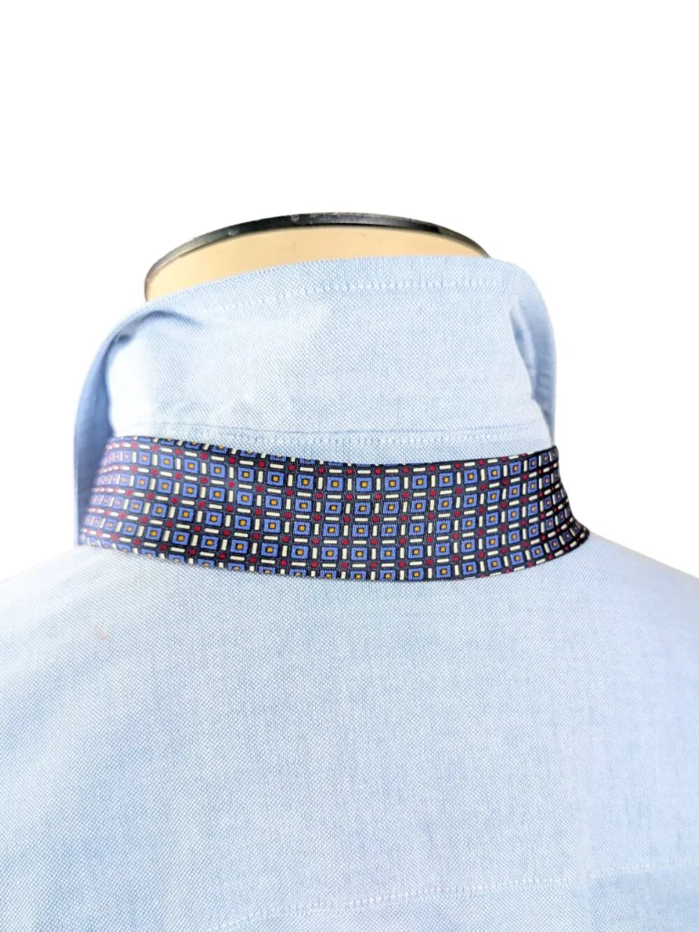 Lauren Ralph Lauren Men's Blue Geometric Small Pattern Preppy Silk Tie